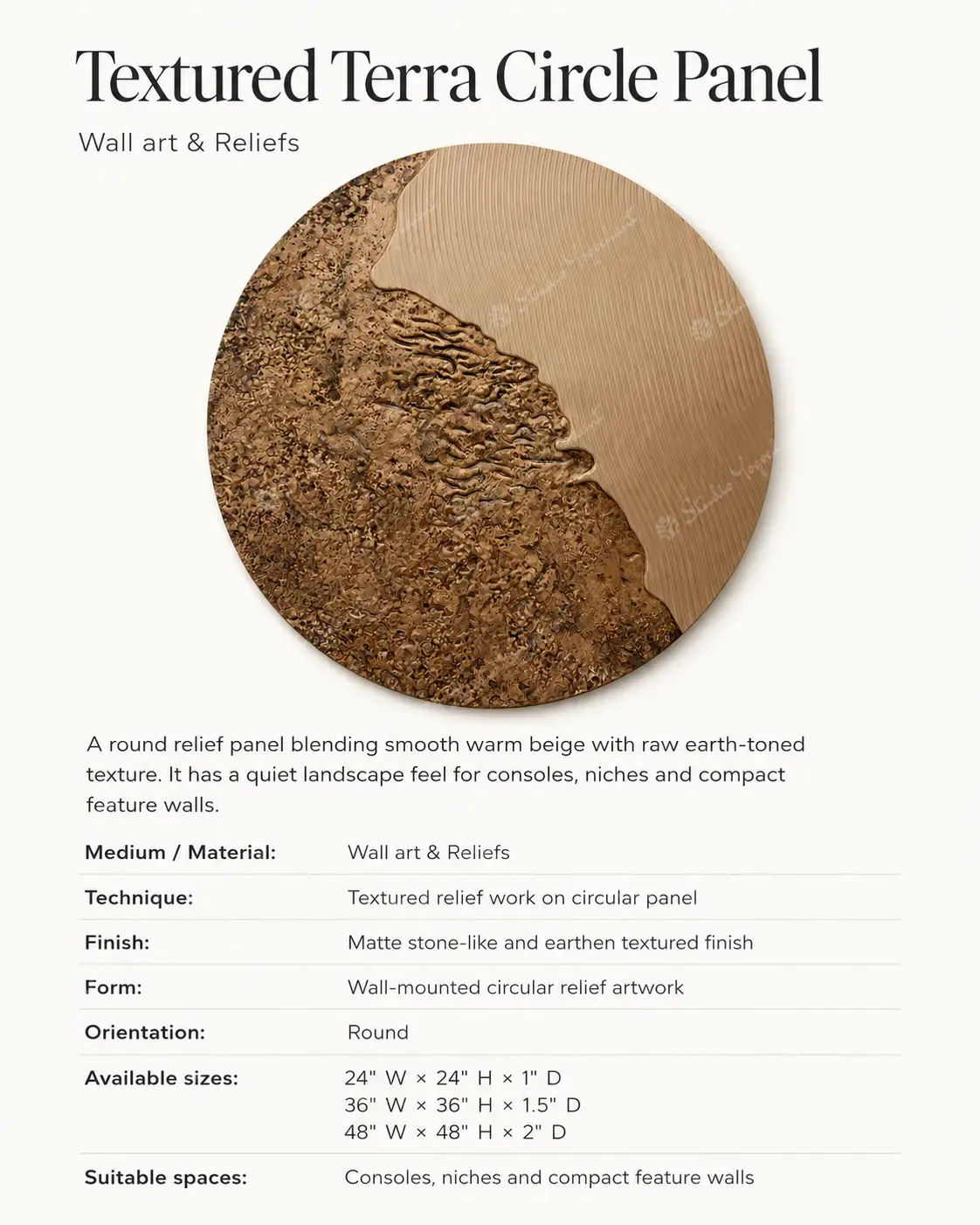 Textured Terra Circle Panel - Image 3