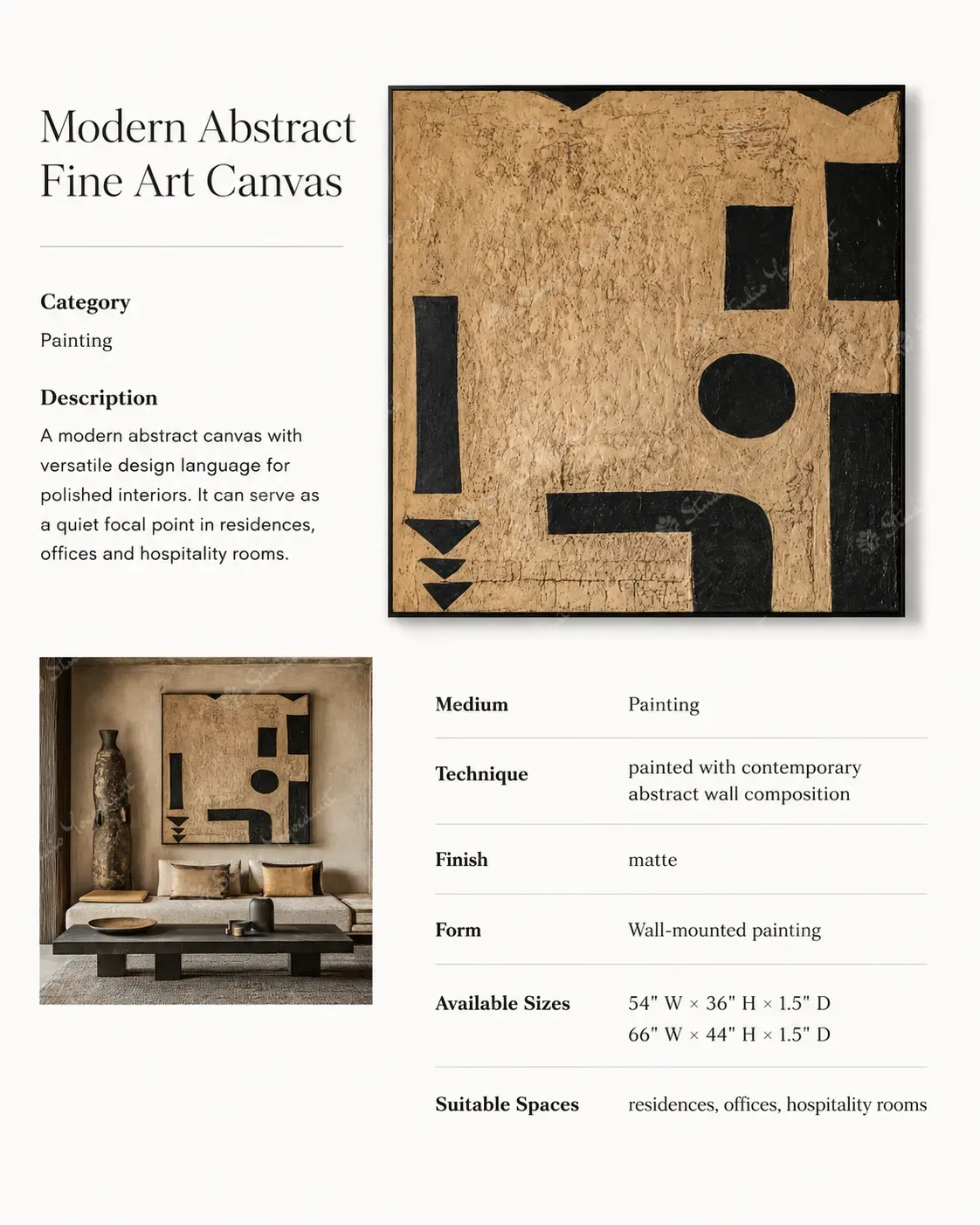 Modern Abstract Fine Art Canvas - Image 3