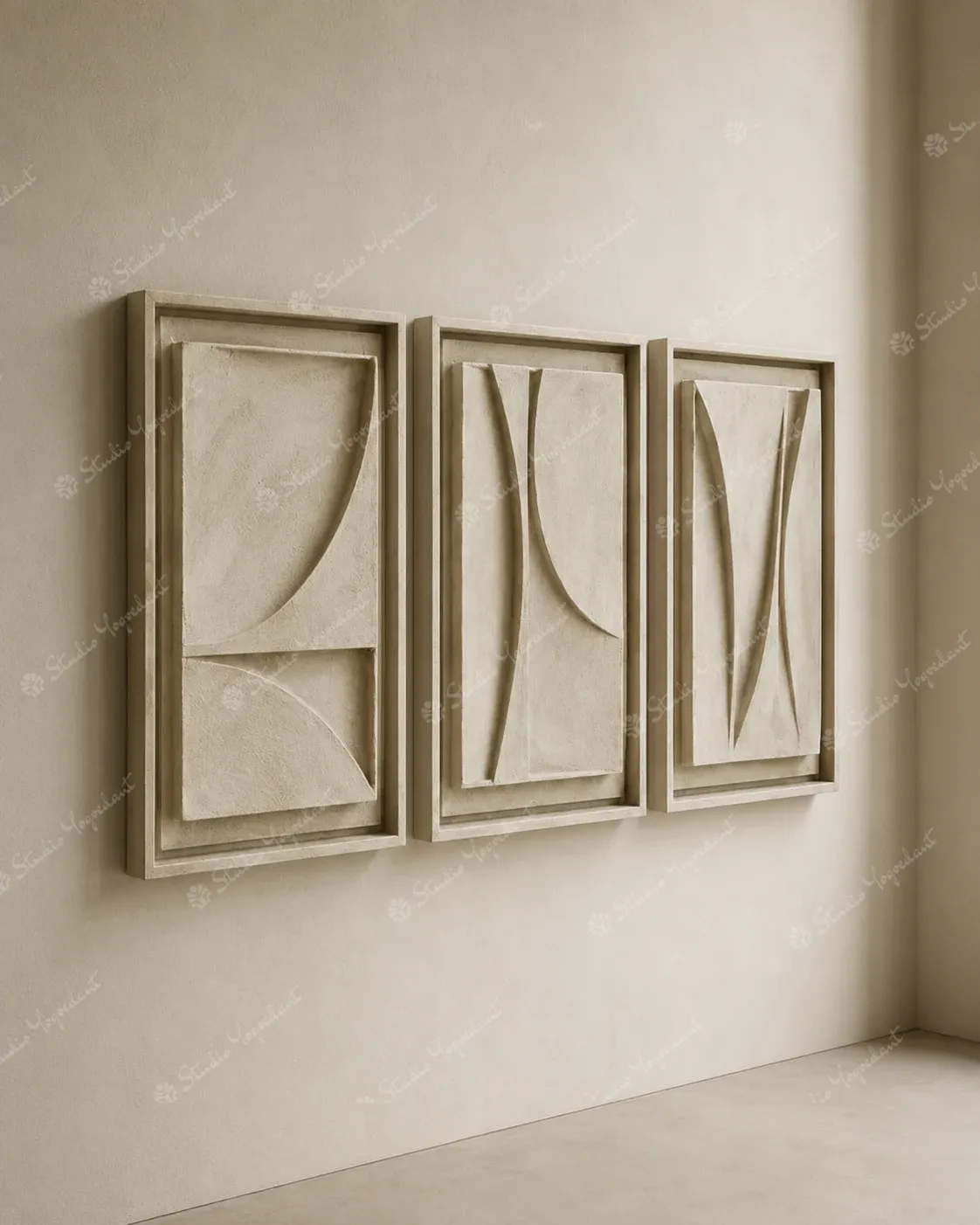 Soft Geometry Relief Triptych - Image 6