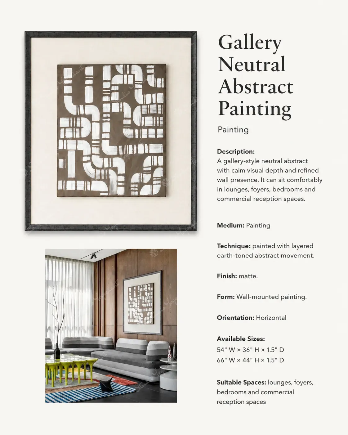 Gallery Neutral Abstract Painting - Image 3