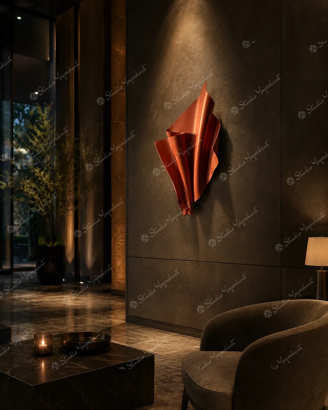 Copper Fold Wall Sculpture - Image 9