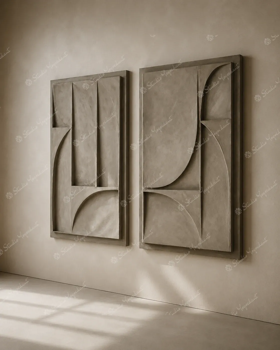 Soft Curve Relief Diptych - Image 6