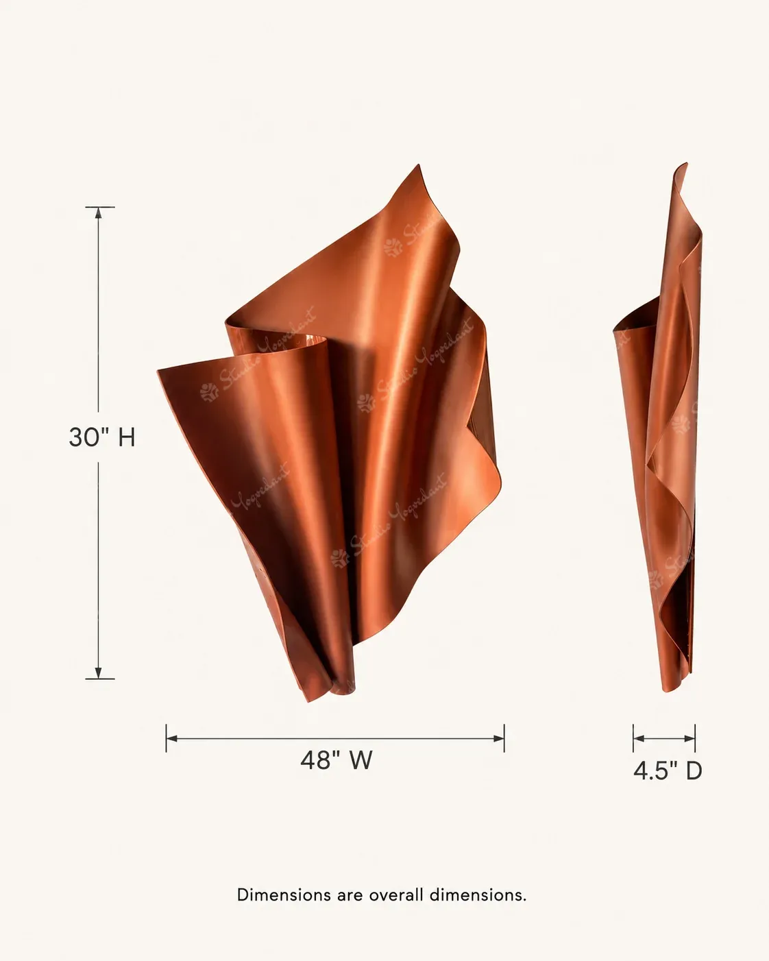 Copper Fold Wall Sculpture - Image 5
