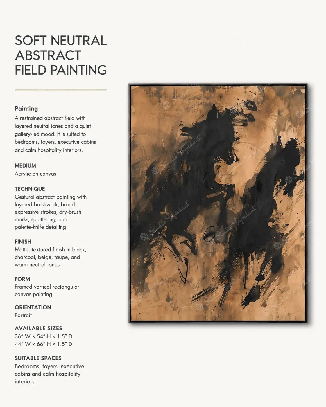 Soft Neutral Abstract Field Painting - Image 3
