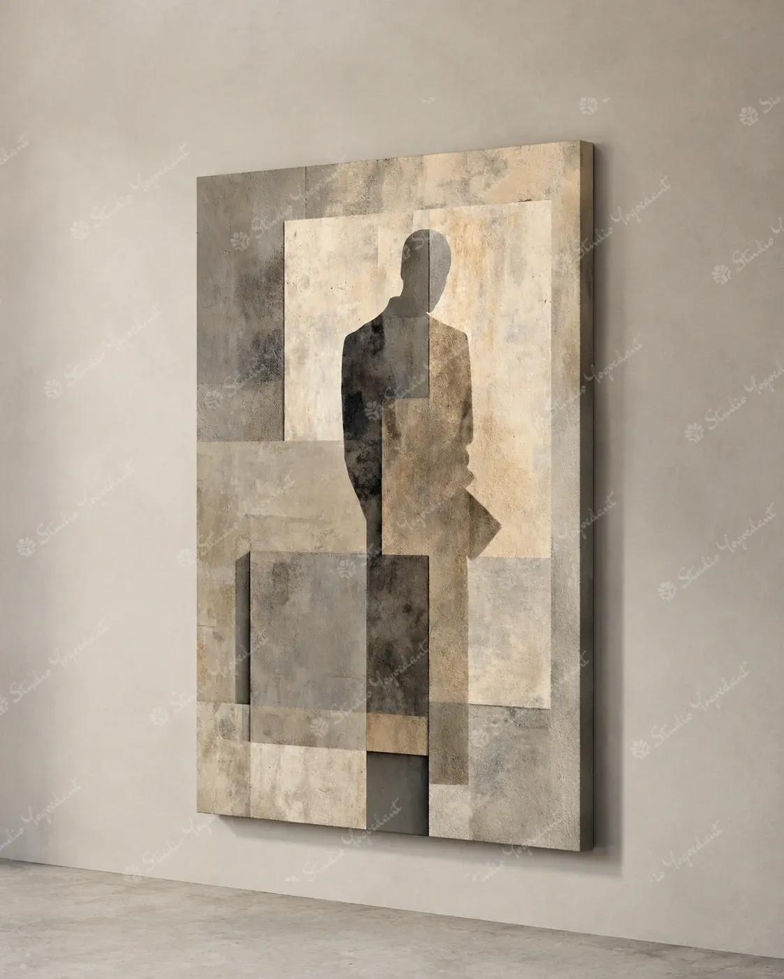 Minimal Textured Human Silhouette Acrylic Art - Image 6