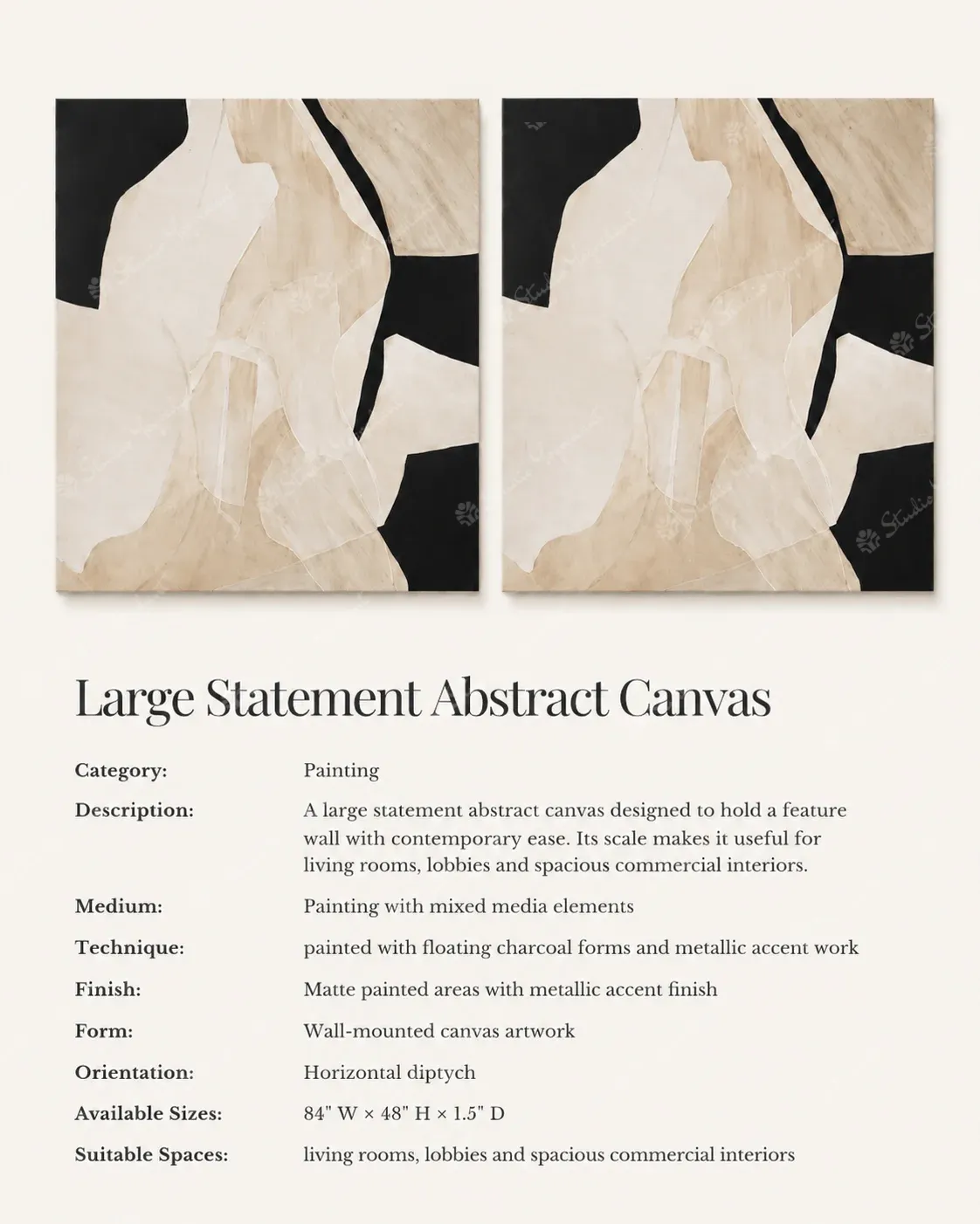 Large Statement Abstract Canvas - Image 3