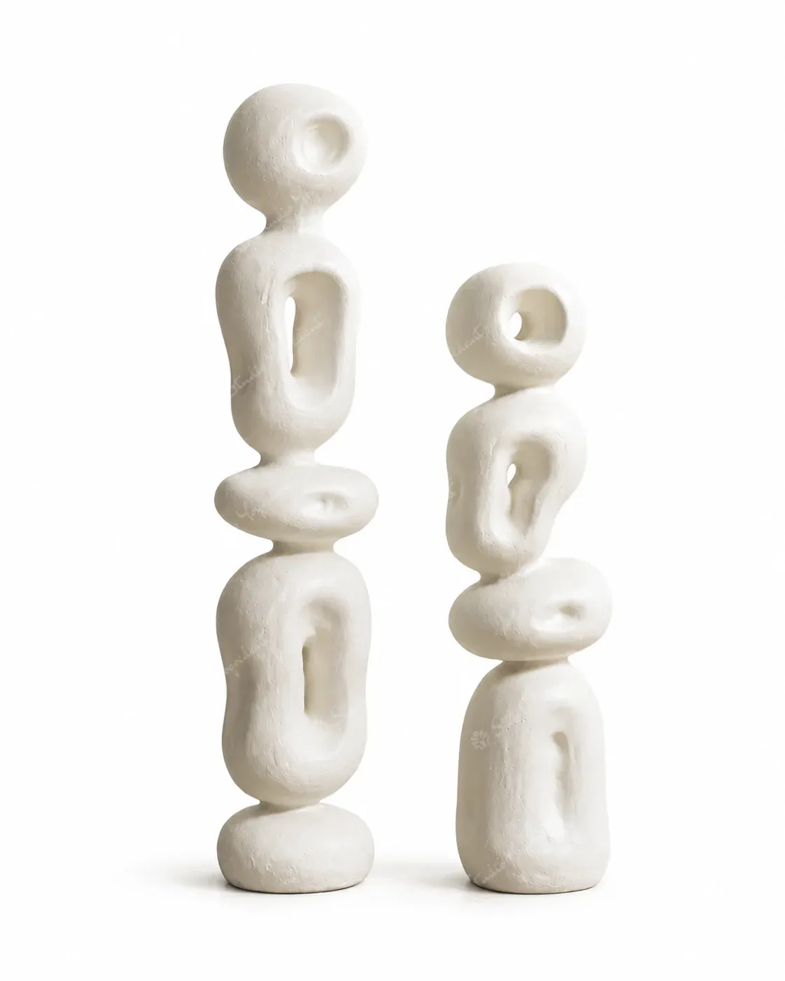 White Organic Loop Totem Pair