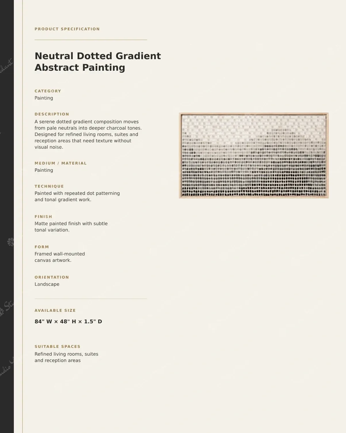 Neutral Dotted Gradient Abstract Painting - Image 3