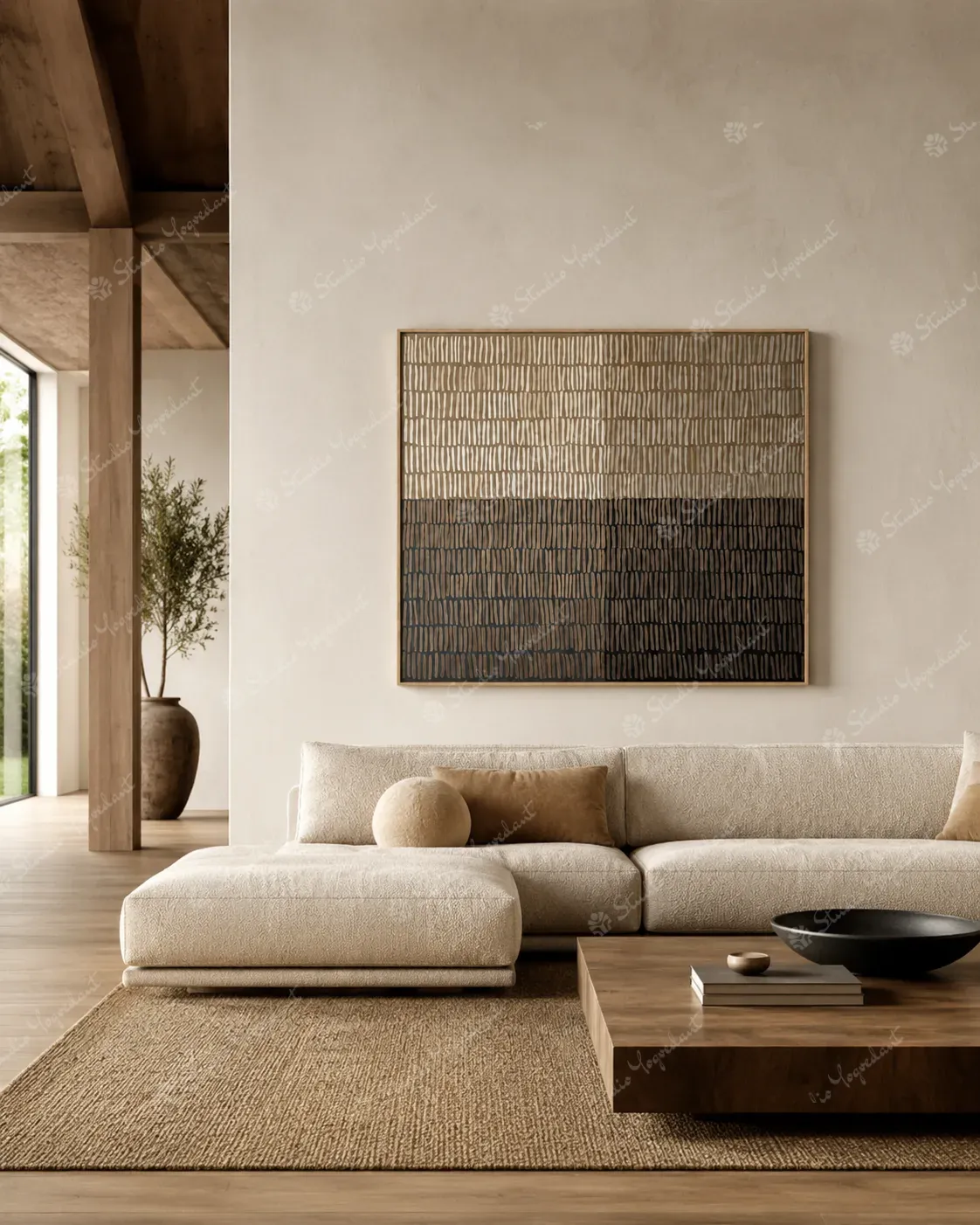 Warm Abstract Interior Canvas Painting - Image 8
