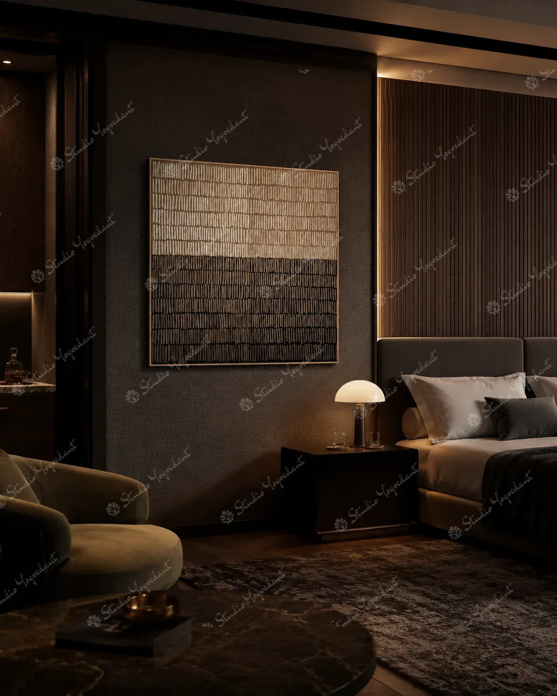 Warm Abstract Interior Canvas Painting - Image 9