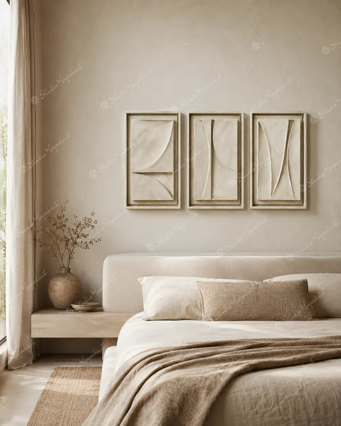 Soft Geometry Relief Triptych - Image 7