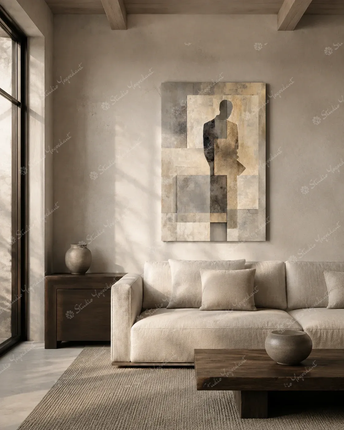 Minimal Textured Human Silhouette Acrylic Art - Image 8