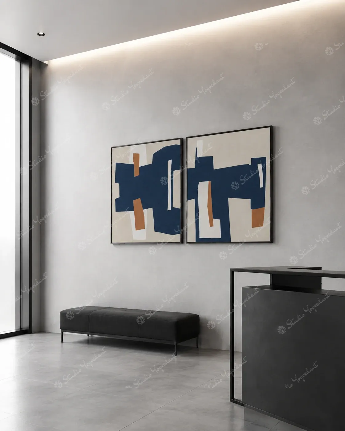 Minimal Layered Wall Canvas Painting - Image 8