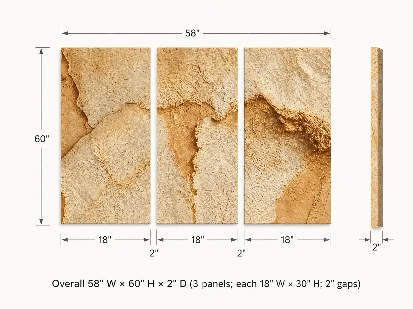 Sandstone Fragment Triptych - Image 4