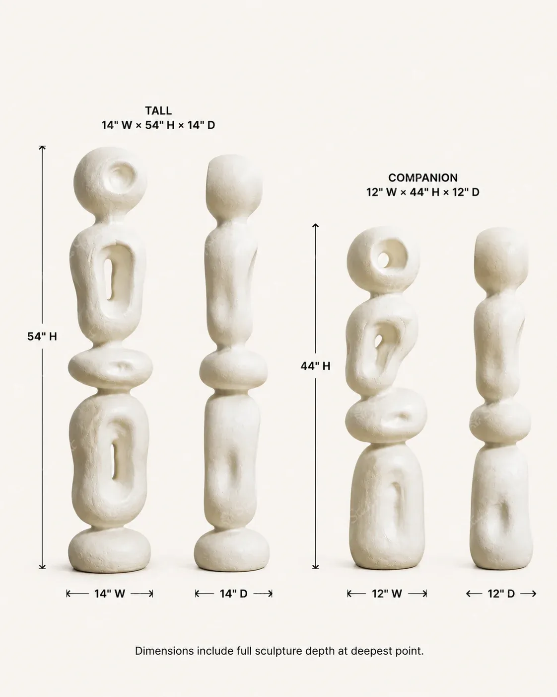 White Organic Loop Totem Pair - Image 4