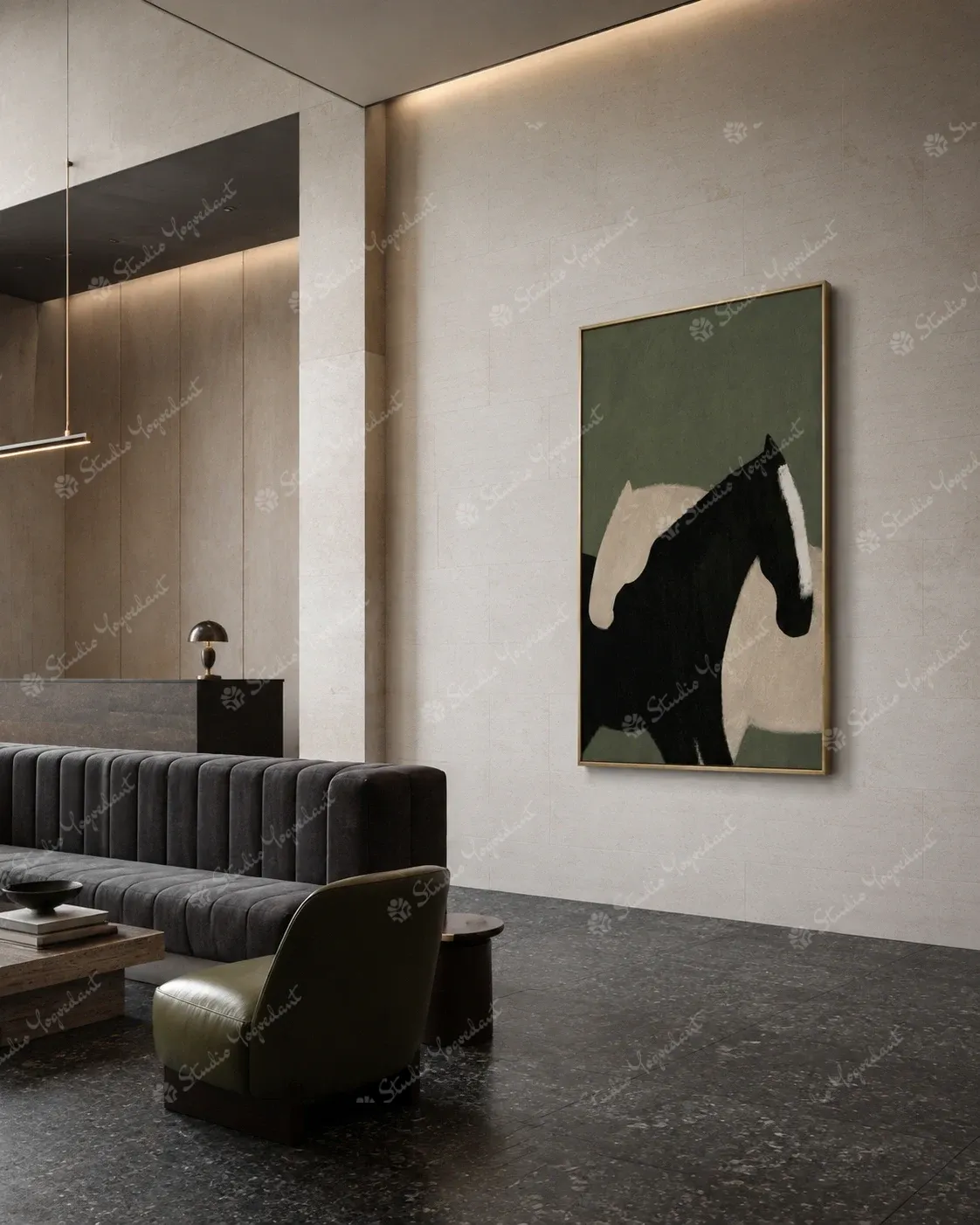 Modern Monochrome Horse Canvas - Image 7