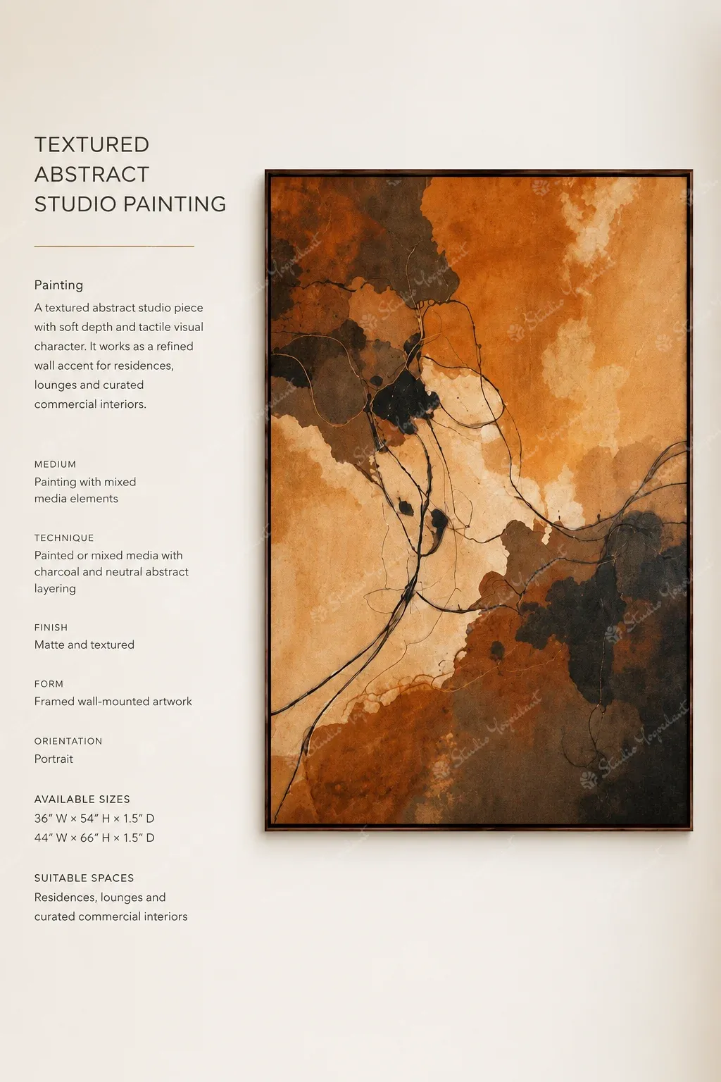 Textured Abstract Studio Painting - Image 3