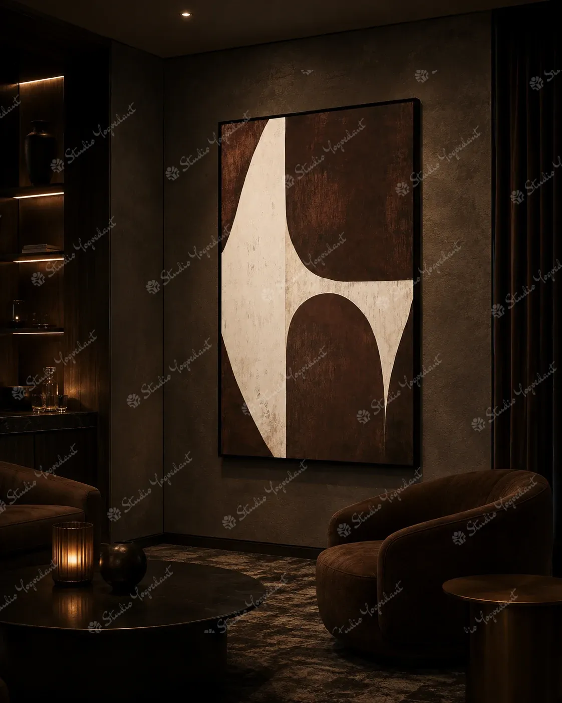 Layered Earth Abstract Painting - Image 8