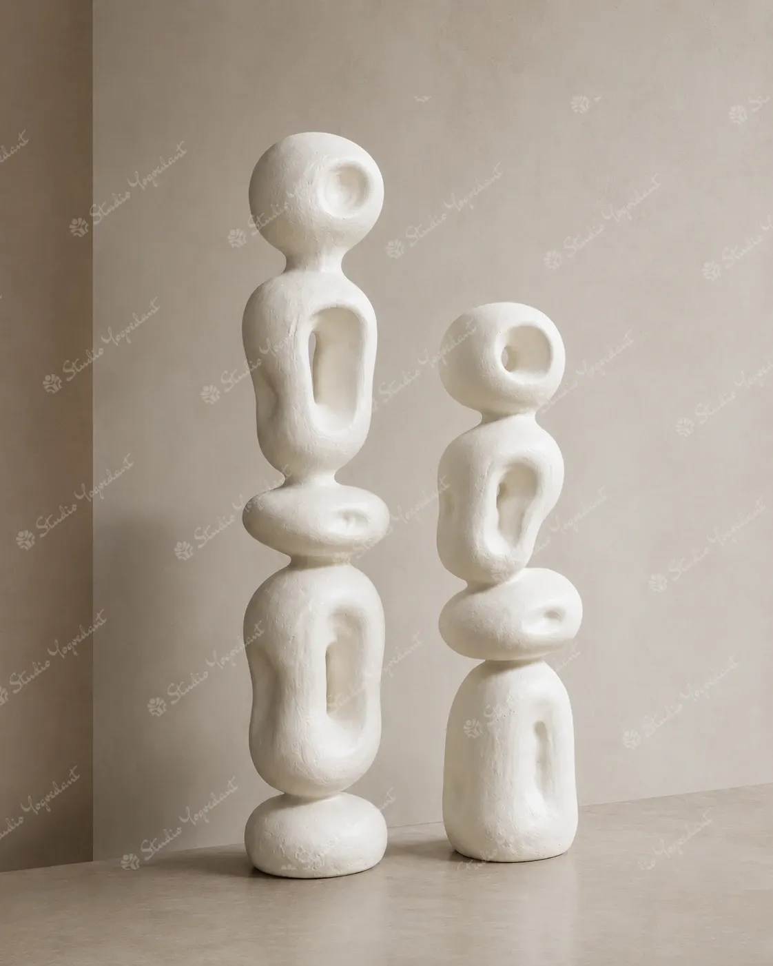 White Organic Loop Totem Pair - Image 6