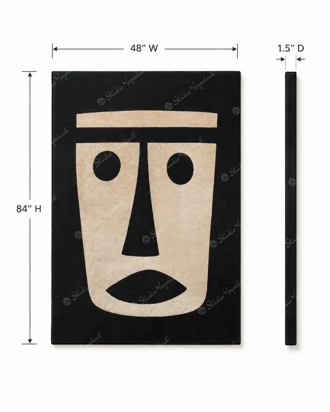 Monochrome Abstract Face Canvas - Image 4