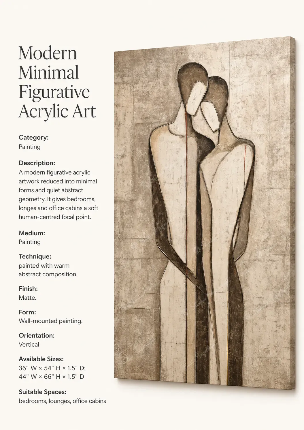 Modern Minimal Figurative Acrylic Art - Image 3
