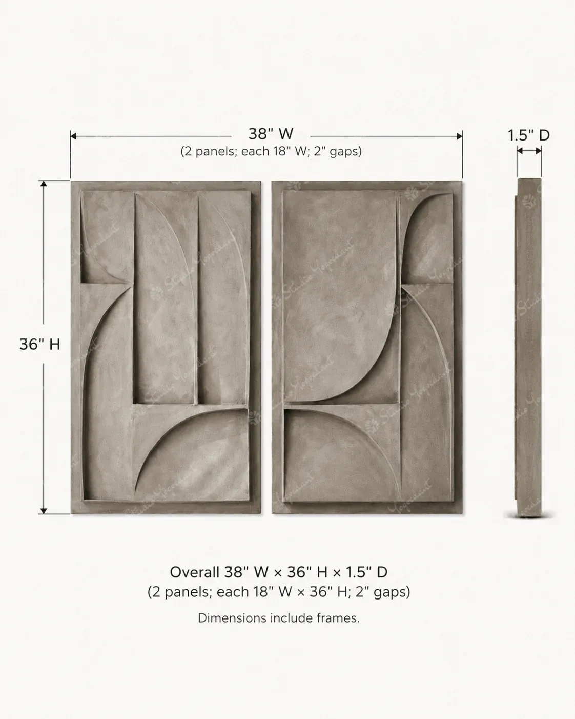 Soft Curve Relief Diptych - Image 4