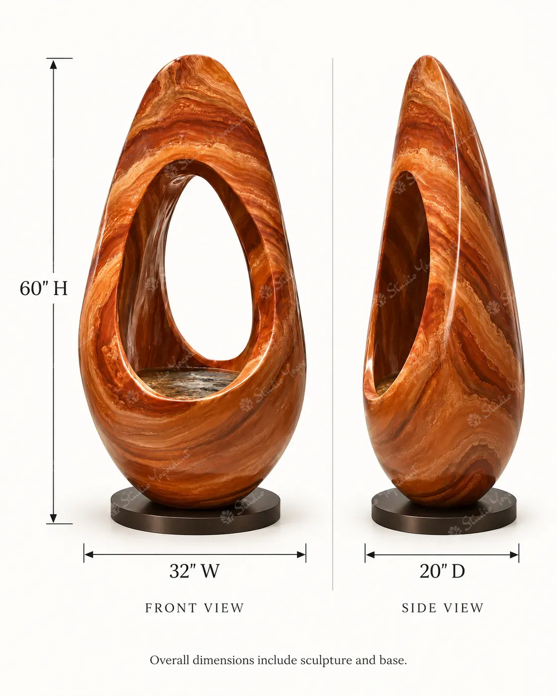 Amber Arch Indoor Fountain Sculpture - Image 4