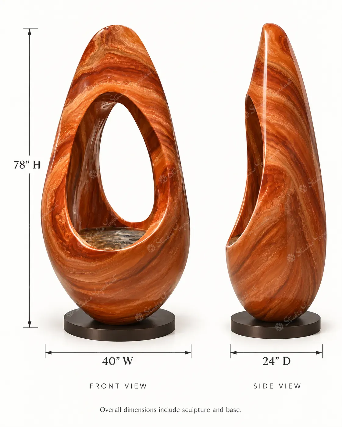 Amber Arch Indoor Fountain Sculpture - Image 5