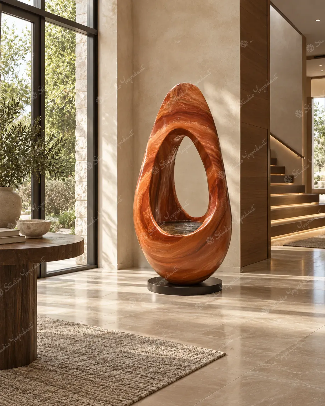 Amber Arch Indoor Fountain Sculpture - Image 7