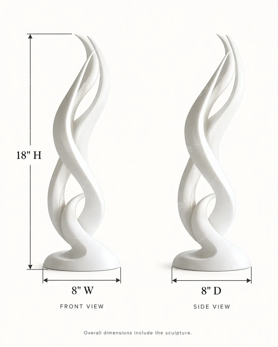 White Flame Abstract Sculpture - Image 4