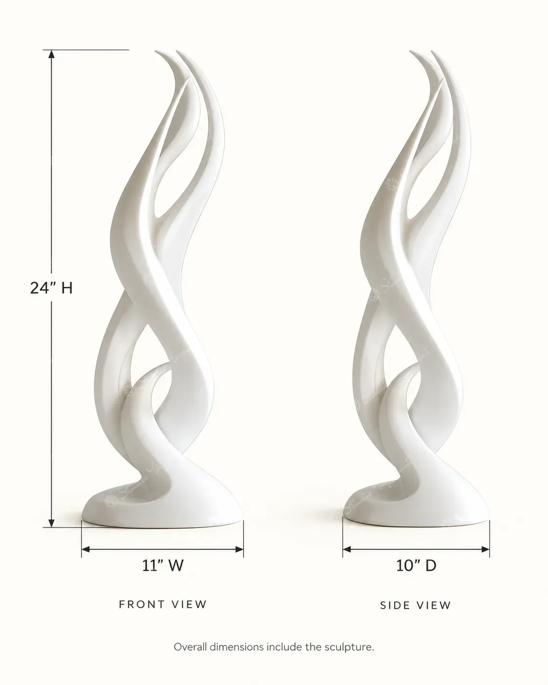 White Flame Abstract Sculpture - Image 5