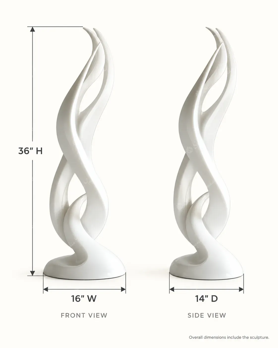 White Flame Abstract Sculpture - Image 6