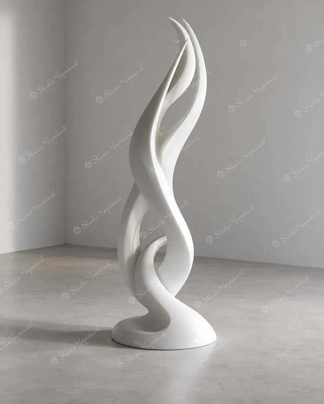 White Flame Abstract Sculpture - Image 7