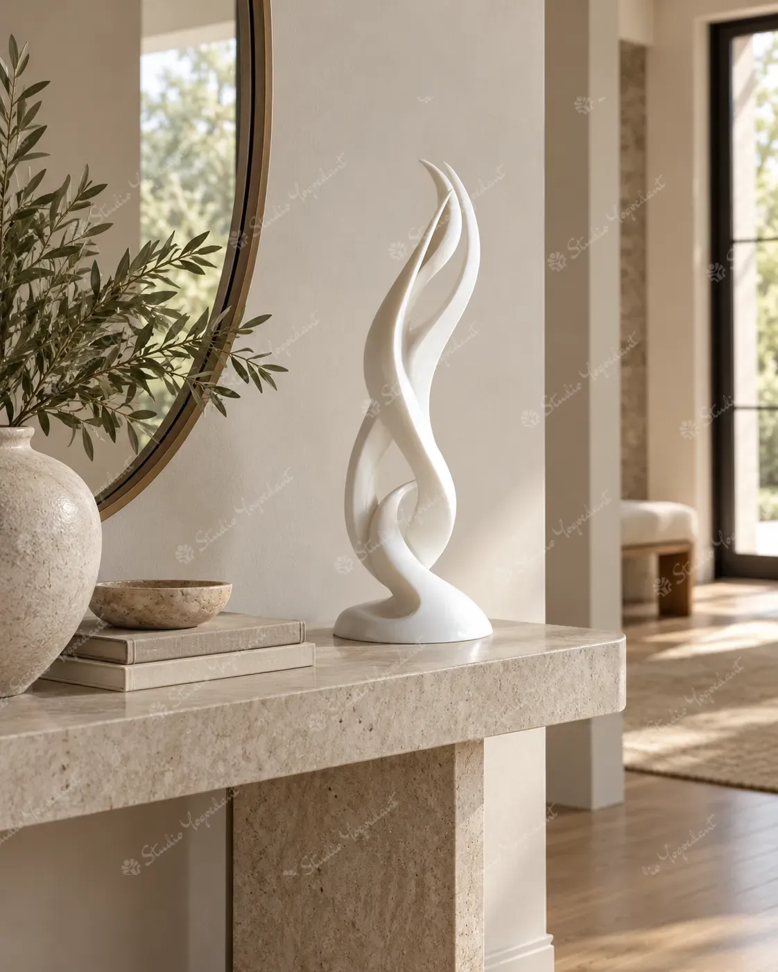 White Flame Abstract Sculpture - Image 8