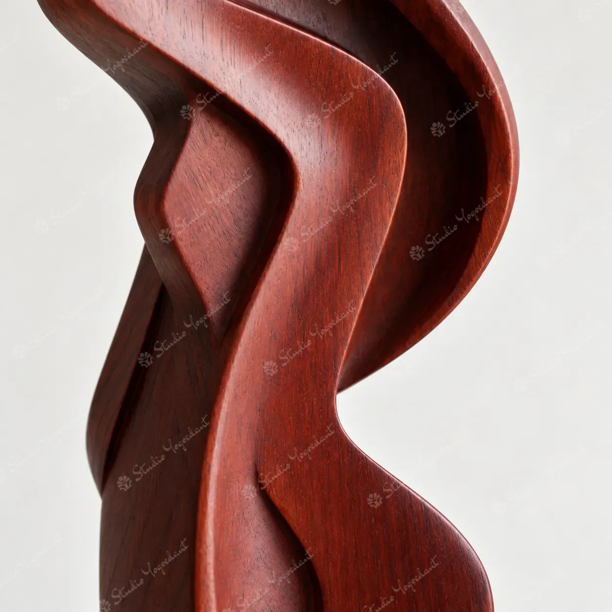 Wood-Tone Abstract Female Figure Sculpture - Image 2