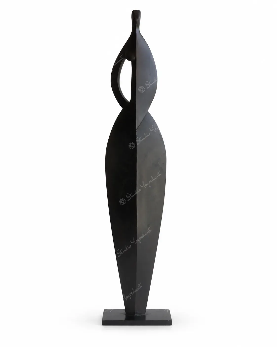 Black Metal Abstract Woman Sculpture