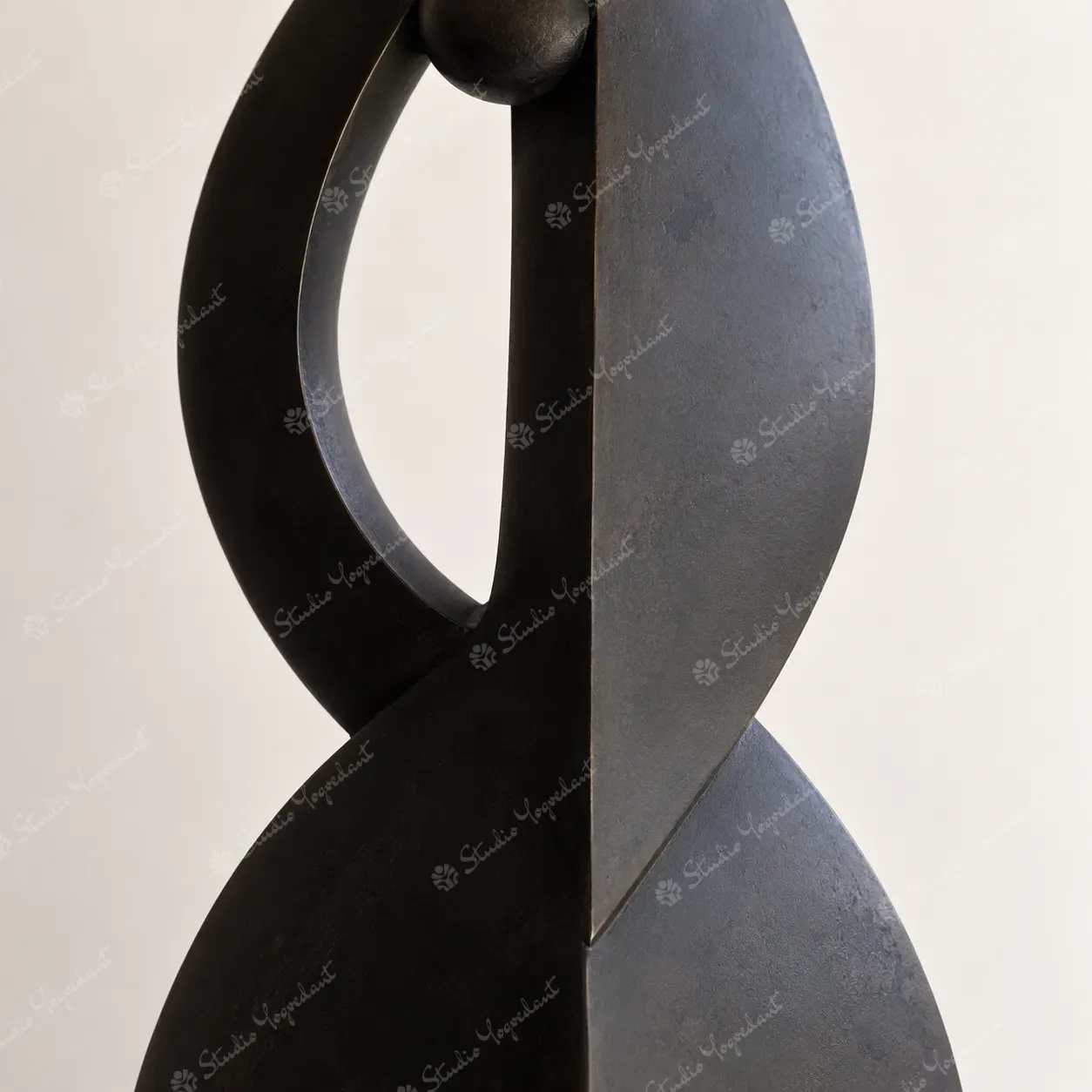 Black Metal Abstract Woman Sculpture - Image 2
