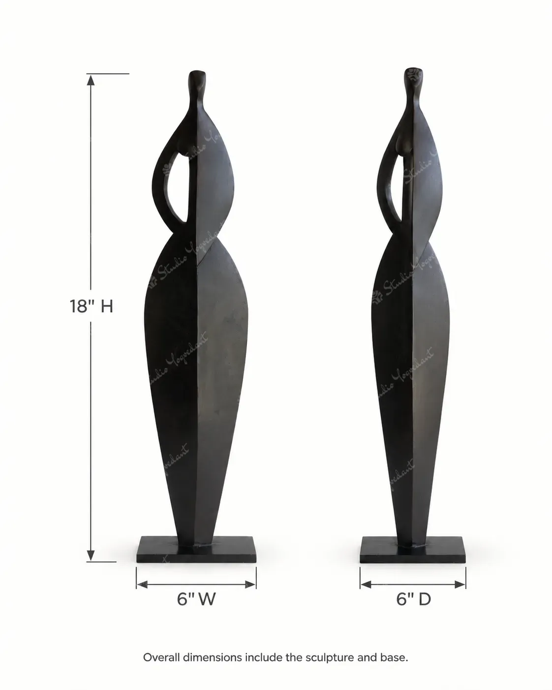 Black Metal Abstract Woman Sculpture - Image 4