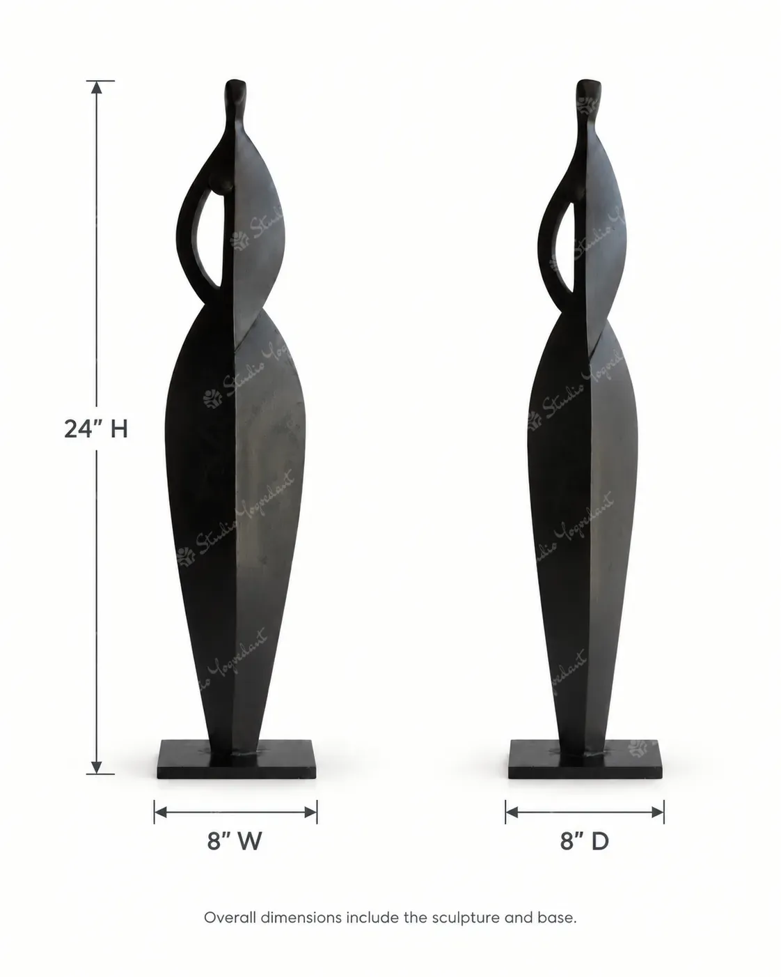 Black Metal Abstract Woman Sculpture - Image 5