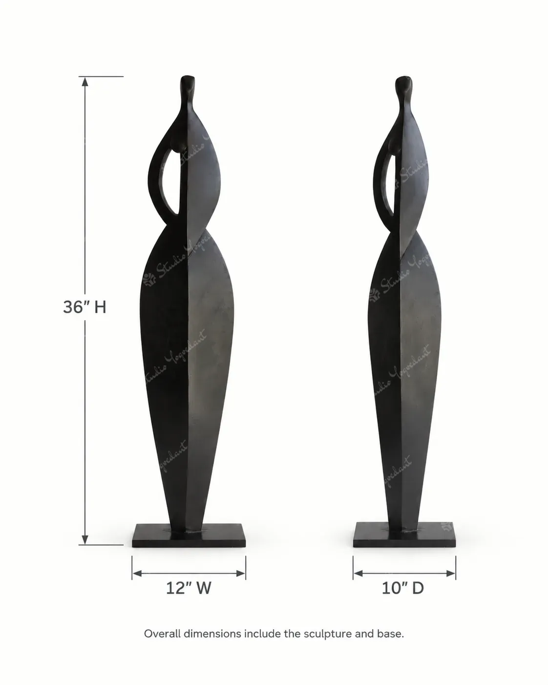 Black Metal Abstract Woman Sculpture - Image 6