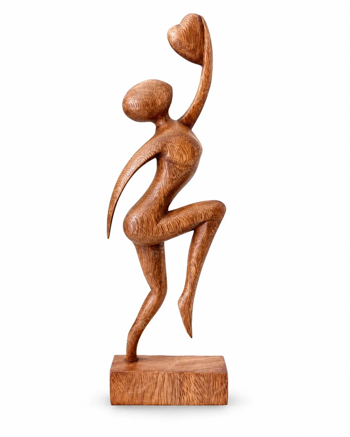 Wooden Dancing Woman Figurative Sculpture