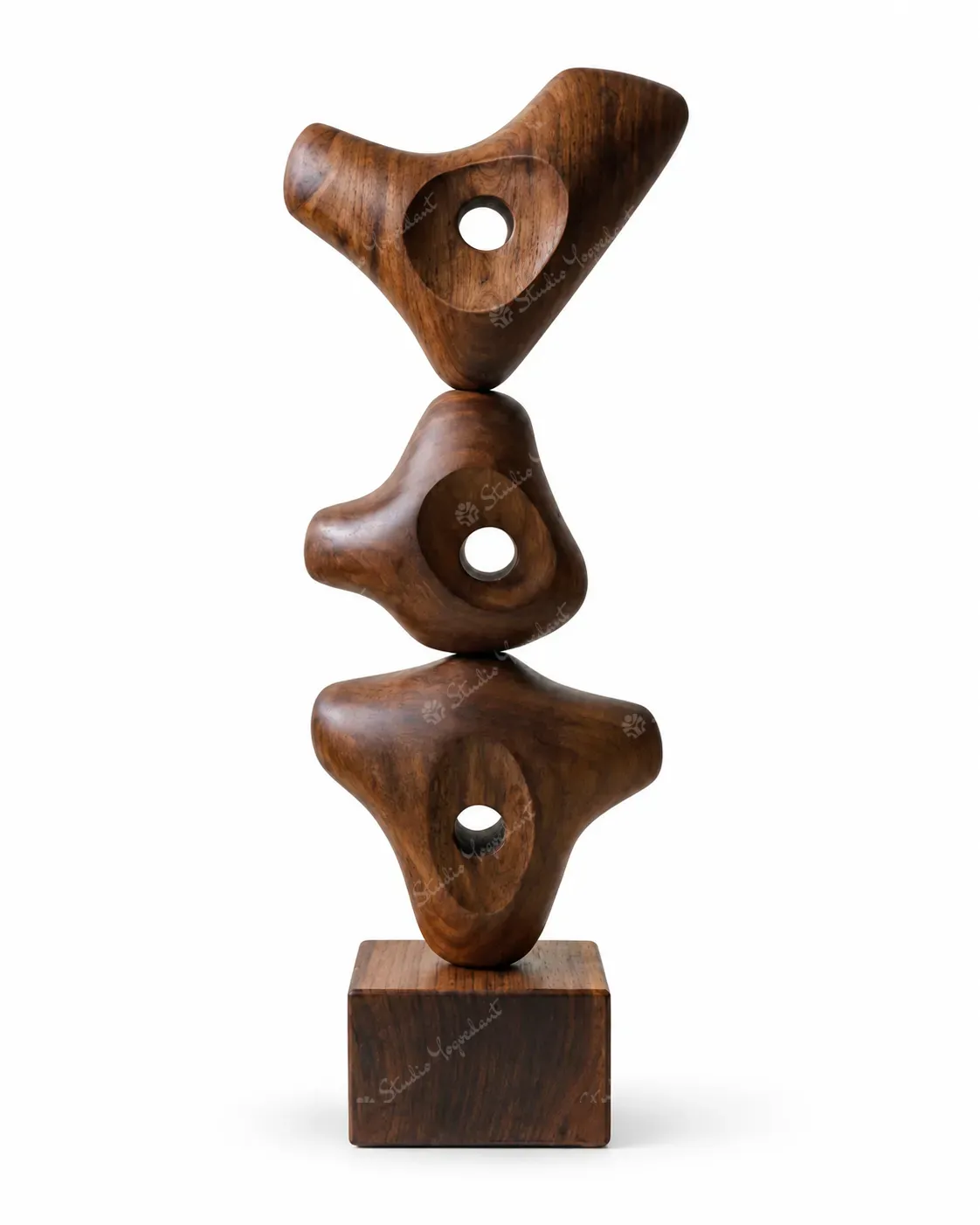 Stacked Organic Wood Sculpture