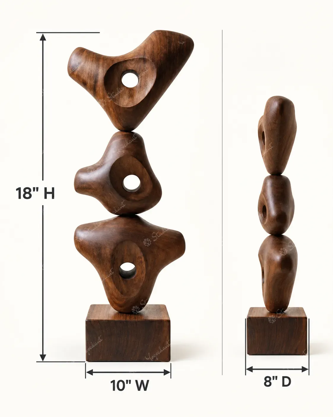 Stacked Organic Wood Sculpture - Image 4