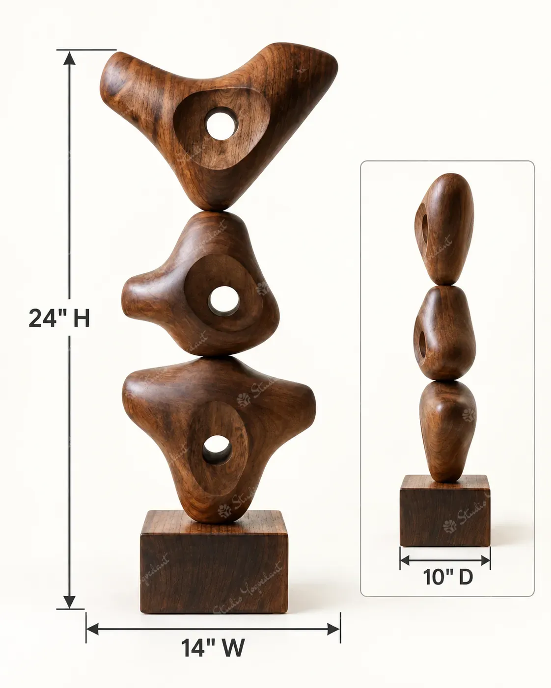 Stacked Organic Wood Sculpture - Image 5