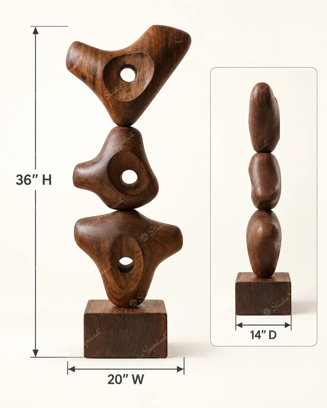 Stacked Organic Wood Sculpture - Image 6