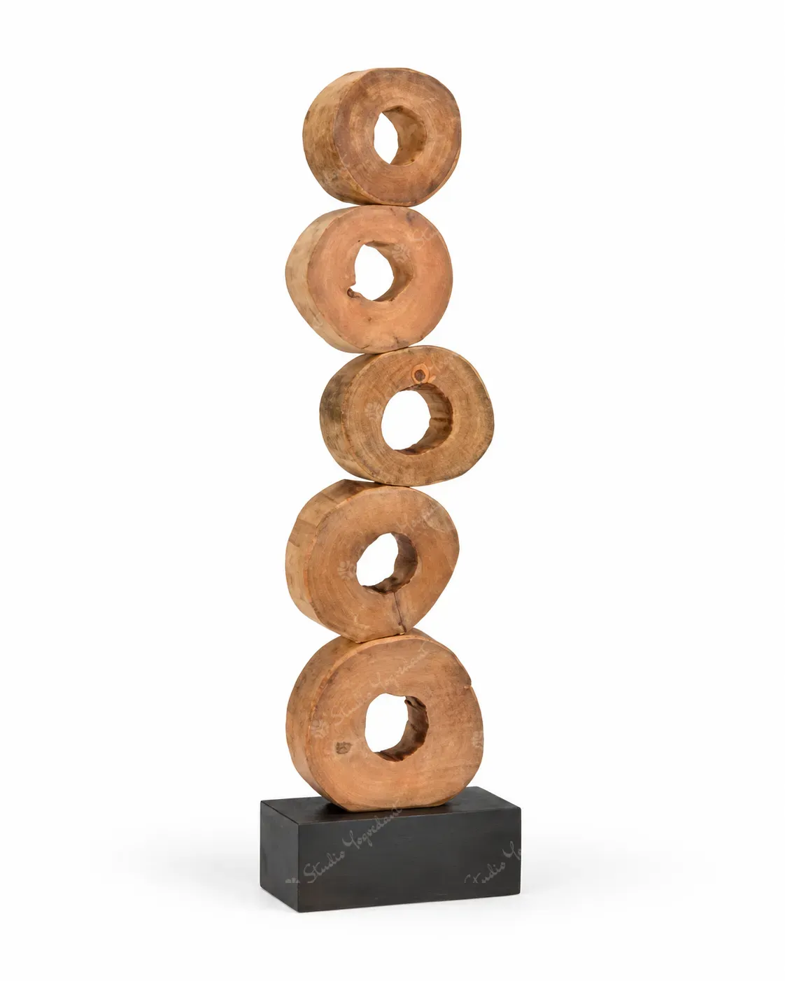 Stacked Wooden Ring Totem Sculpture
