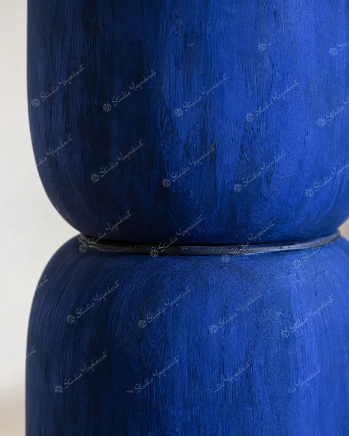 Cobalt Blue Stacked Floor Totem Sculpture - Image 2