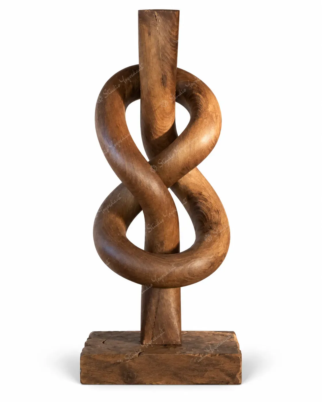 Infinity Knot Wood-Effect Sculpture