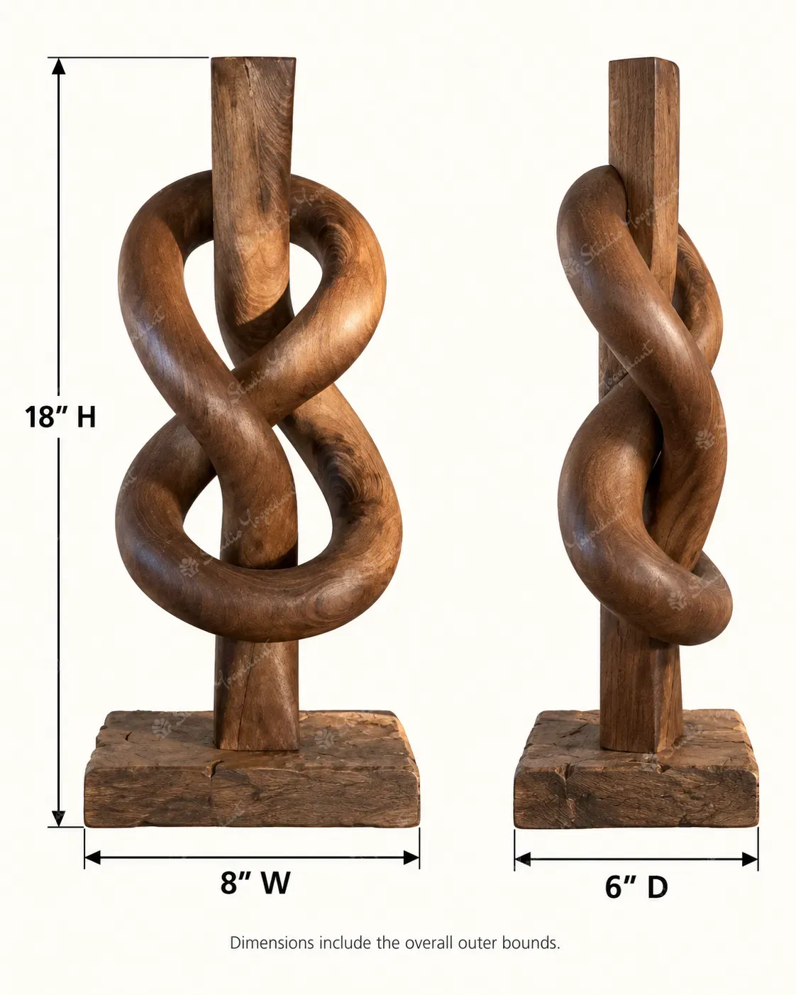Infinity Knot Wood-Effect Sculpture - Image 4