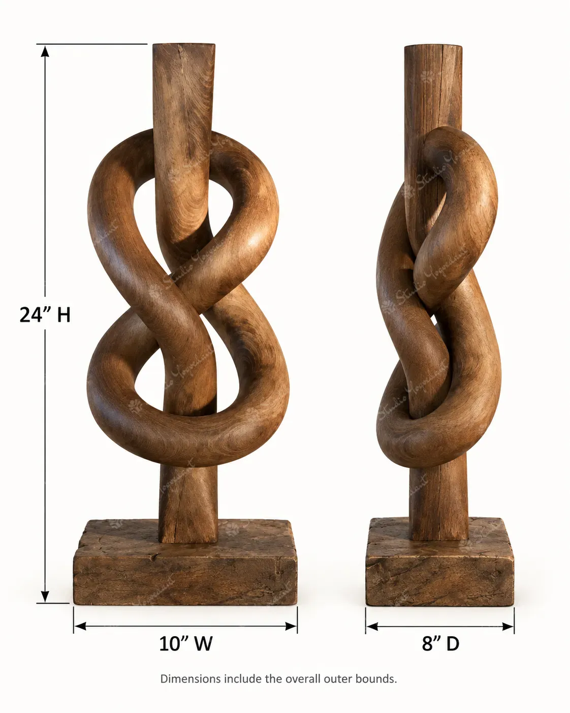 Infinity Knot Wood-Effect Sculpture - Image 5